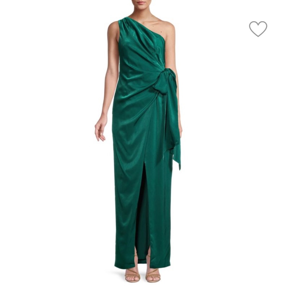 Aidan mattox one shoulder draped gown